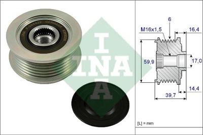 INA 535 0241 10 ALTERNADOR - EMBRAGUE JEDNOKIERUNKOWE  