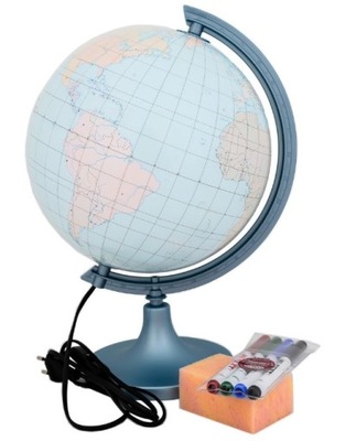 Globus Zachem konturowy podświetlany śr. 25 cm