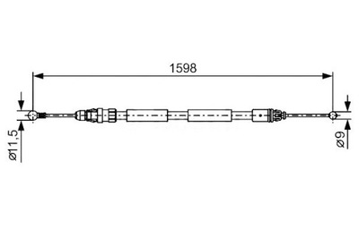 Bosch трос тормоза ручного nissan primastar 2.0 фото №1