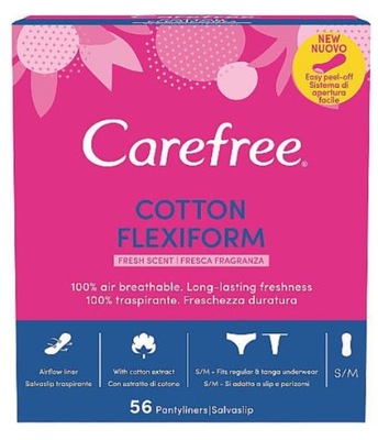 CAREFREE WKŁADKI HIGIENICZNE FLEXI COTTON FRESH 56 szt