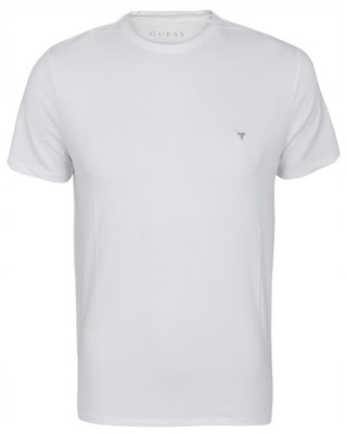 Biały t-shirt męski GUESS logo - L