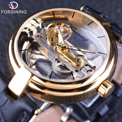Forsining GMT1050-2 nowy złoty zegarek szkieletowy