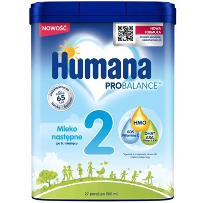 Humana 2 Mleko modyfikowane następne 6m+ 750g