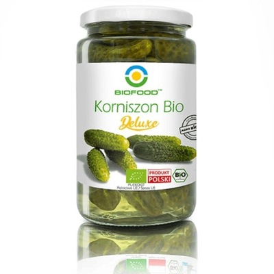 BIOFOOD Ogórki korniszony deluxe 740g (440g) BIO