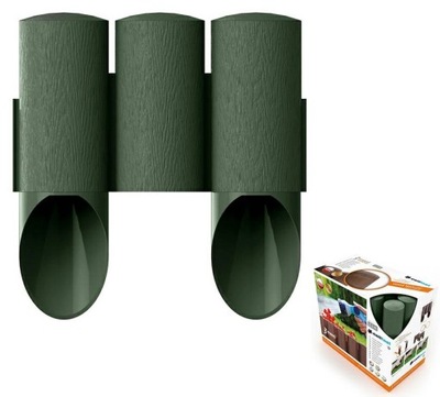 Palisada ogrodowa 3-elementowa 2,1m zielona