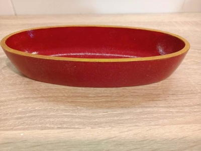 Miseczka dekoracyjna owalna czerwona