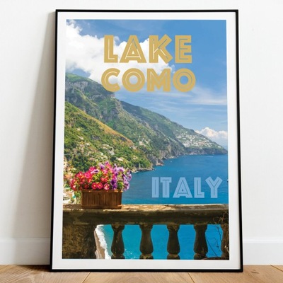 Lago di Como Jezioro Włochy Plakat Podróże 50x70