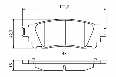 BOSCH ZAPATAS DE FRENADO PARTE TRASERA LEXUS NX 2.0 2.5H 07.14-  