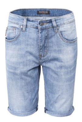 SPODENKI Jeansowe Męskie ROB Szorty BŁĘKITNE Sprane 34 Pako Jeans