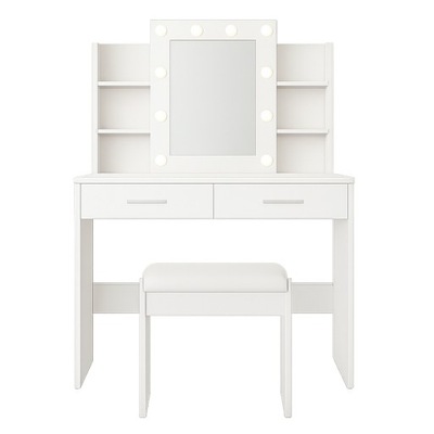 TOALETKA KOSMETYCZNA 85cm Z LUSTREM I OŚWIETLENIEM ŚCIEMNIANYM LED WINDY