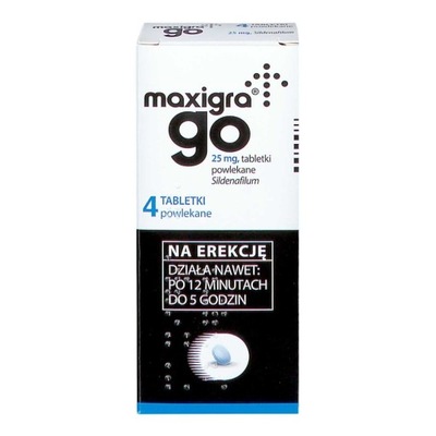 Maxigra Go 25mg Syldenafil Potencja 4 tabletki