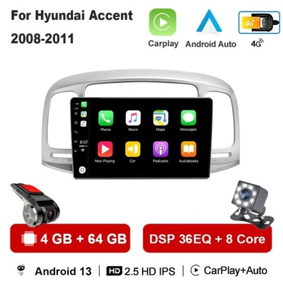 NAWIGATOR GPS ANDROID 13 AUTO POUR RADIO HYUNDAI ACCENT 2008 2009 2010 2011 - milautoparts-fr.ukrlive.com