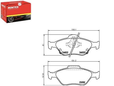 BRZDOVÉ DOŠTIČKY MINTEX 044650D050 04465YZZDS 3754