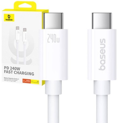 BASEUS KABEL USB-C SZYBKIE ŁADOWANIE PRZEWÓD TYP-C 240W USB4 8K PD 3.1