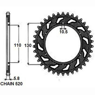 ENGRANAJE NAPEDZANA PARTE TRASERA MOTO. SUNSTAR 1-3471-43  