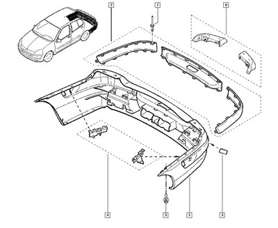 Молдинг бампера 7701474471 renault clio ii 2 фото №1