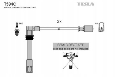 TESLA BLATNÁ T594C SET WIRES IGNITION  