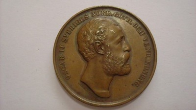 Szwecja medal Oskar II brąz 1907