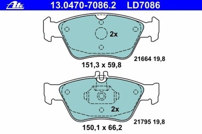 Тормозные колодки ham. перед mercedes c-klasa 93- e-klasa 95- фото №1