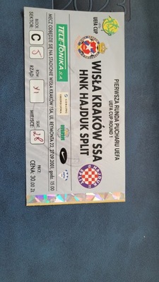 Bilet Wisła Kraków - Hajduk Split