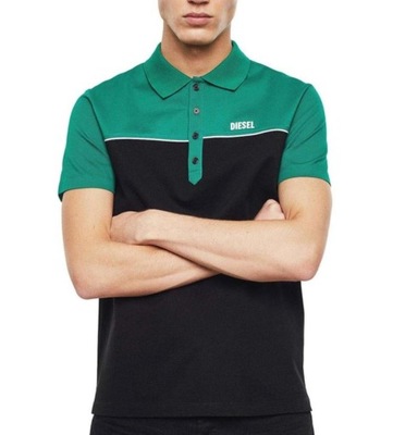 DIESEL koszulka męska polo bawełniana zielona XL