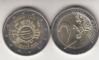 Holandia 2012 - 2 euro okolicz. 10 lat euro