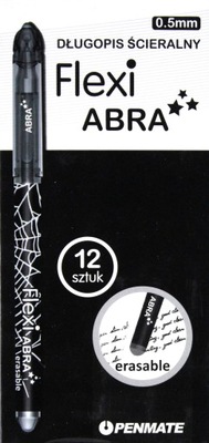 DŁUGOPIS ŚCIERALNY FLEXI ABRA CZARNY (12 SZT)