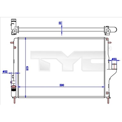 CHLODNICA, SISTEMA DE REFRIGERACIÓN DEL MOTOR TYC 728-0056-R  