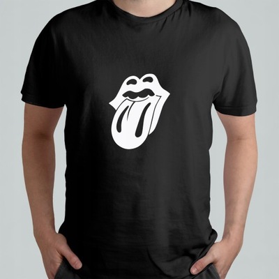 Koszulka Z Nadrukiem T-shirt Rolling Stones Język Napis r. L