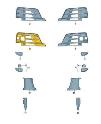 Решітка заглушка бампера права audi q7 sline фото №1