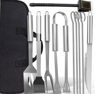 AKCESORIA PRZYBORY DO GRILLA GRILLOWANIA SZCZYPCE ŁOPATKA SZASZŁYKI ETUI
