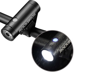 Lampka rowerowa światło wodoodporna RockBros R1-400 Czarna