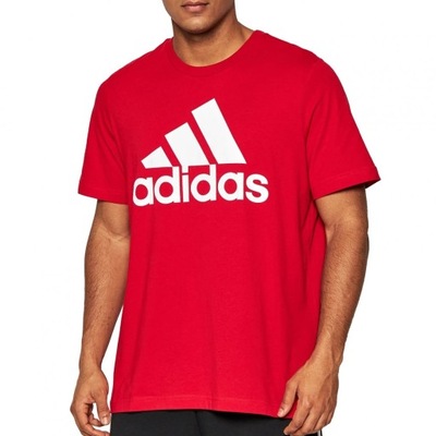 Adidas Essentials czerwony t-shirt męski logo GK9124 XS