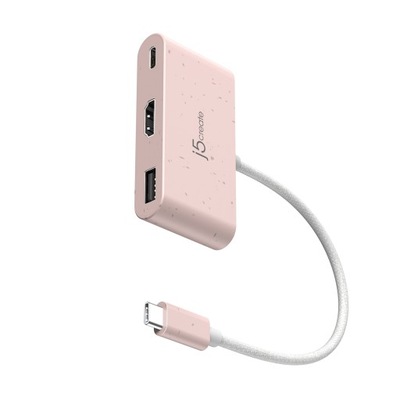 j5create Ekologiczne złącze USB-C do HDMI i USB Type-A z funkcją Power Deli