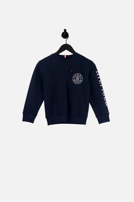 TOMMY HILFIGER Granatowa bluza kieszeń (8-9L)