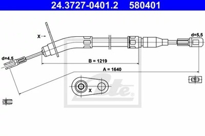 ТРОС HAM. RĘCZ. DB T. W123 -85 LE 24.3727-0401.2