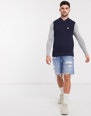 LE BREVE KAMIZELKA GRANATOWA Z LOGO MĘSKA M RNN