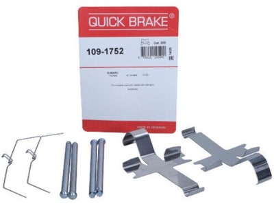 КОМПЛЕКТ МОНТАЖНИЙ КОЛОДОК ПЕРЕД QUICK BRAKE 109-1752