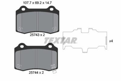 ZAPATAS DE FRENADO TESLA PARTE TRASERA MODELO S 12- 2574301  