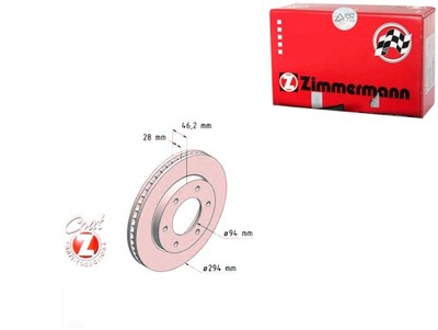 Тормозные диски тормозные 2szt mitsubishi l200 05- zimmerma фото №1