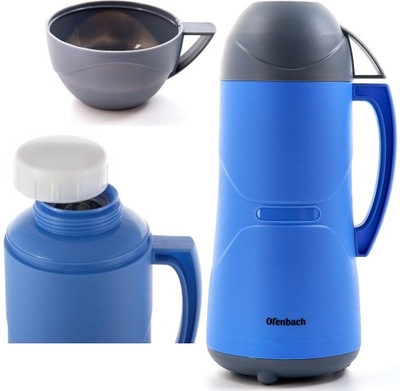 TERMOS Z KUBKIEM SZKLANY WKŁAD BUTELKA 1000 ml