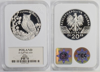 CY. 20 ZŁOTYCH 2005 PUCHACZ PR70 17.05