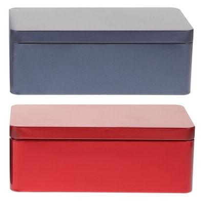 2SZT TRWAŁY POJEMNIK Z BLACHY NA HERBATĘ I PRZEKĄSKI DOMOWE