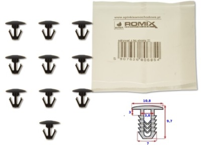 Honda civic vii 01-05 клипса клипса штифт капот 10x фото №1