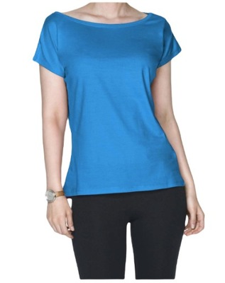 Koszulka damska t-shirt niebieska L