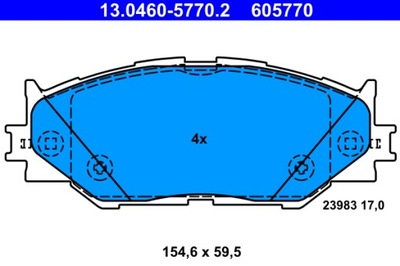 TRINKELĖS HAMULC. LEXUS IS220D 05- 