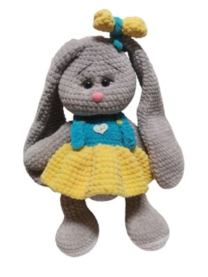 Króliczek maskotka Handmade szydełko rękodzieło królik długie uszy