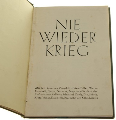 Nie wieder Krieg [Nigdy więcej wojny] [1924]