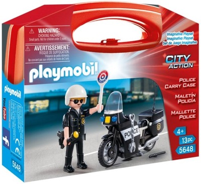 Playmobil Skrzyneczka Policja Figurka Policjanta Motocykl City Action