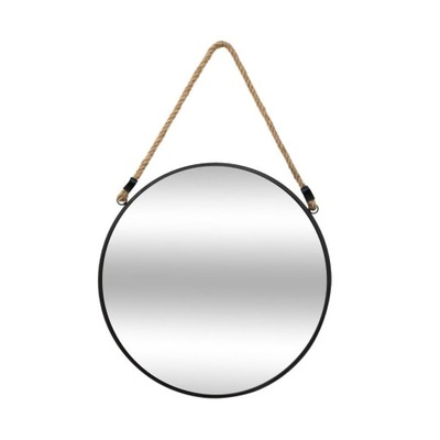 Okrągłe lustro ścienne na sznurze 38 cm wiszące